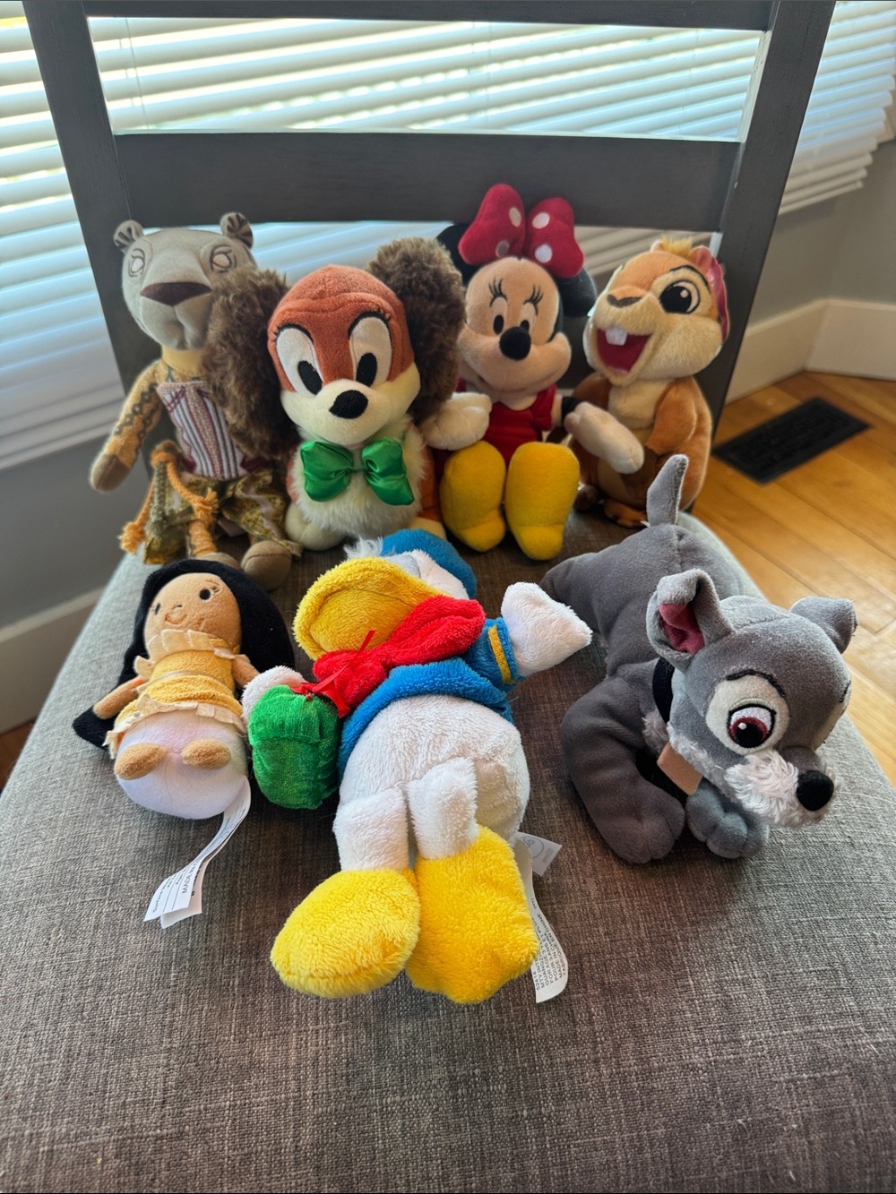Disney Plush Lot of 7 Minnie Mouse Donald Pip Lion King